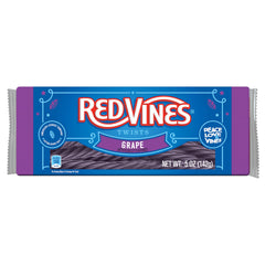 Red Vines bandeja frontal con twists de uva mostrando color y forma