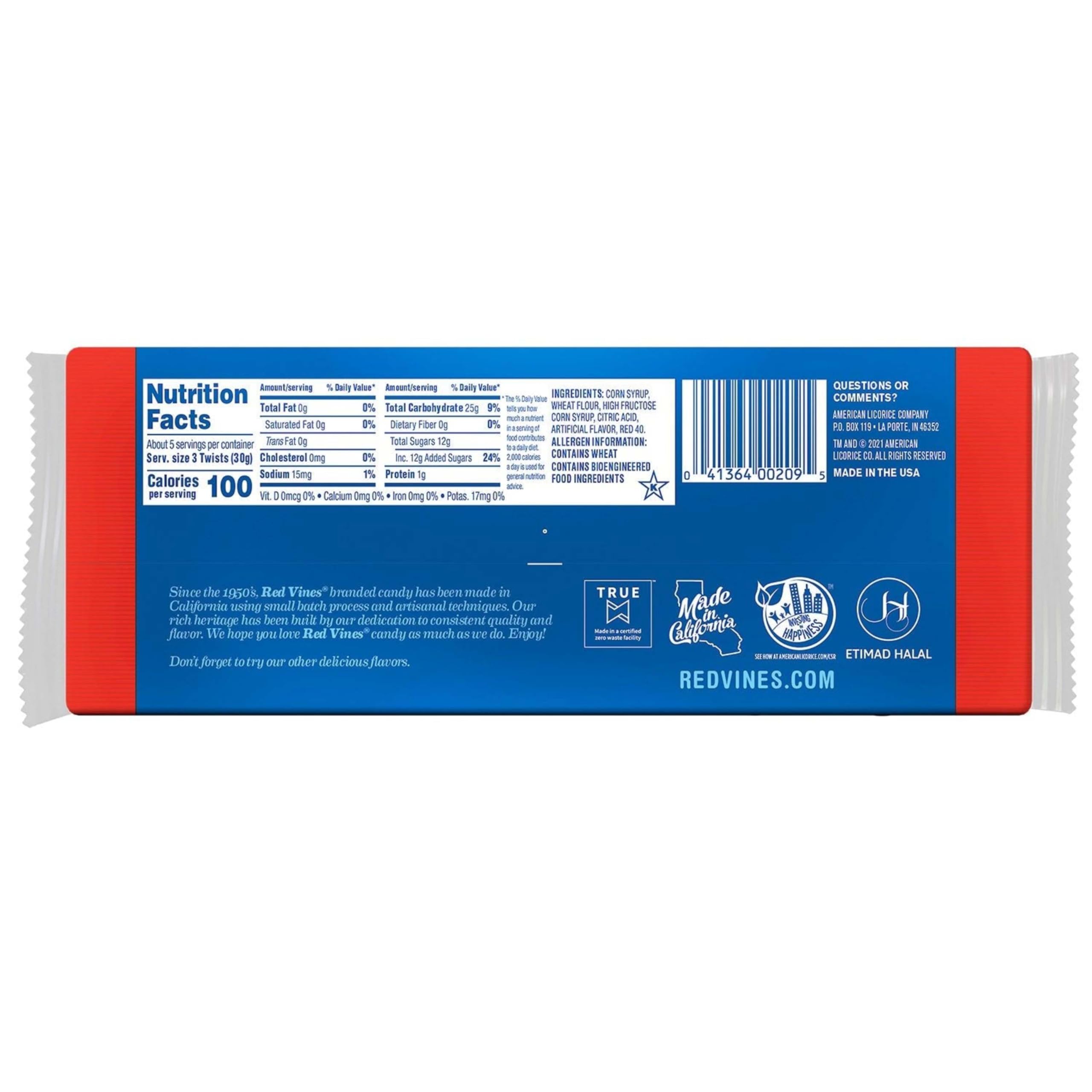 Red Vines bandeja en cafetería ofreciendo una opción de snack rápida