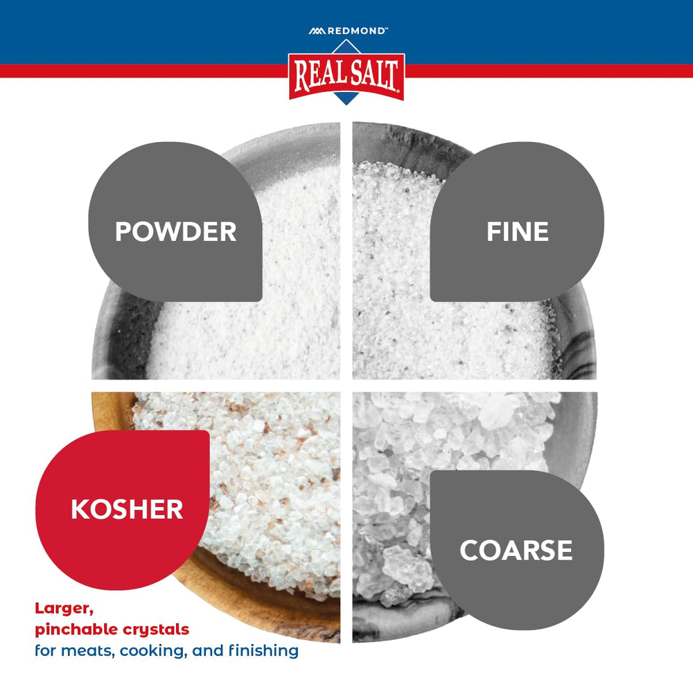 Redmond Real Salt etiqueta que muestra origen en Utah y pureza