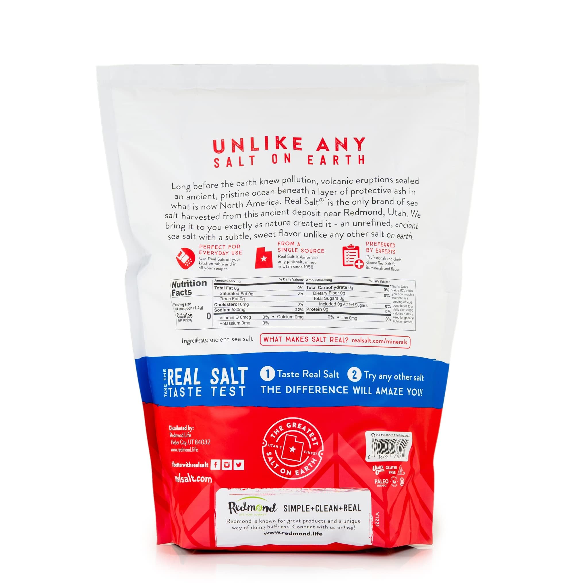 Redmond Real Salt detalle de los granos gruesos con textura natural