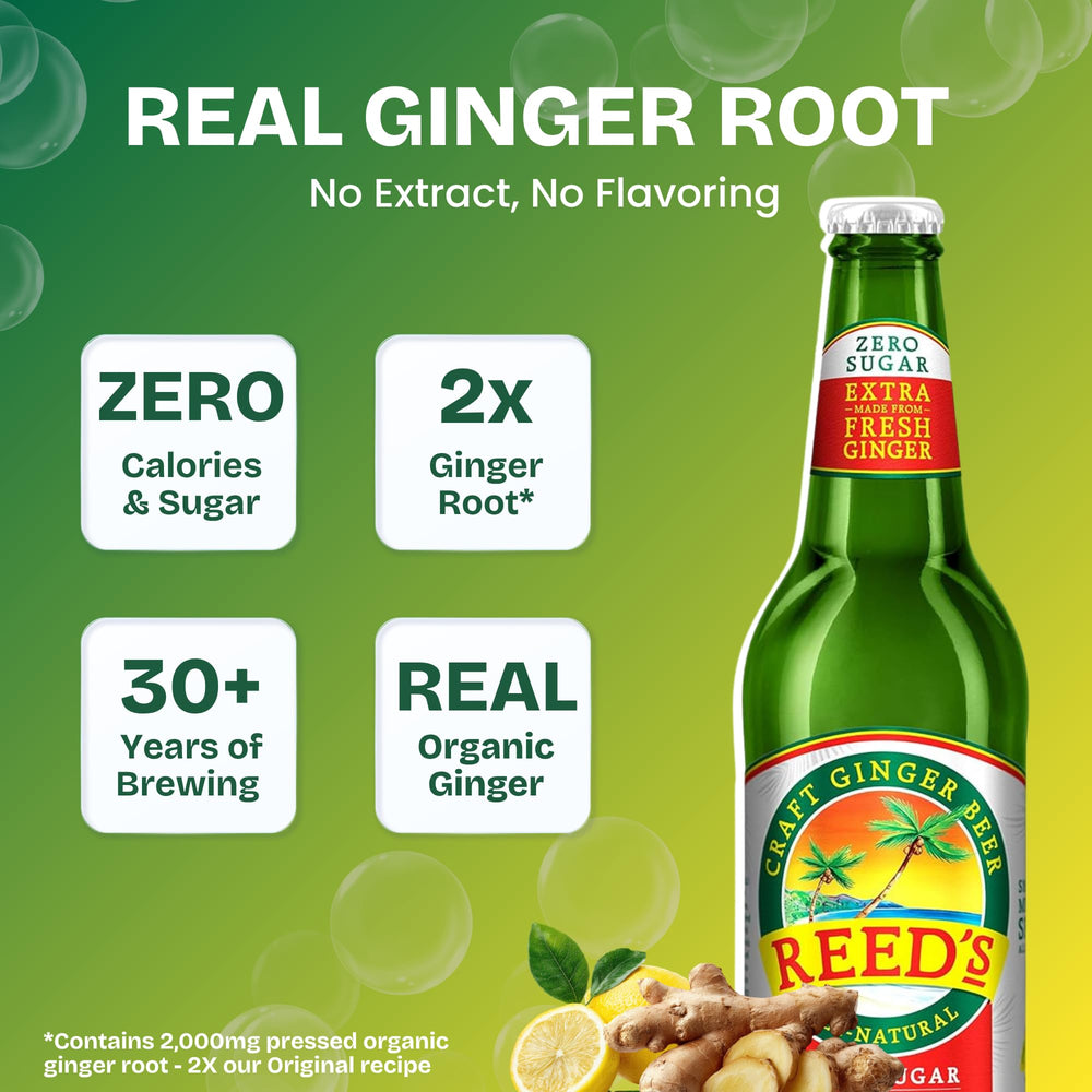 Reed's cerveza en vaso con lima para mezcla y servicio fácil