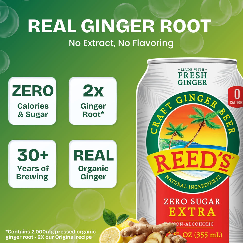 Reed's primer plano de textura burbujeante que realza frescura