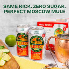 Reed's vaso con hielo y cerveza de jengibre, ideal para disfrutar