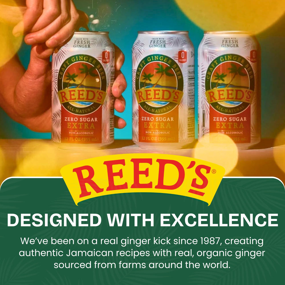 Reed's lata junto a mano para comparar tamaño y porción