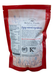 Relative Foods primer plano de textura del polvo, muestra pureza y finura