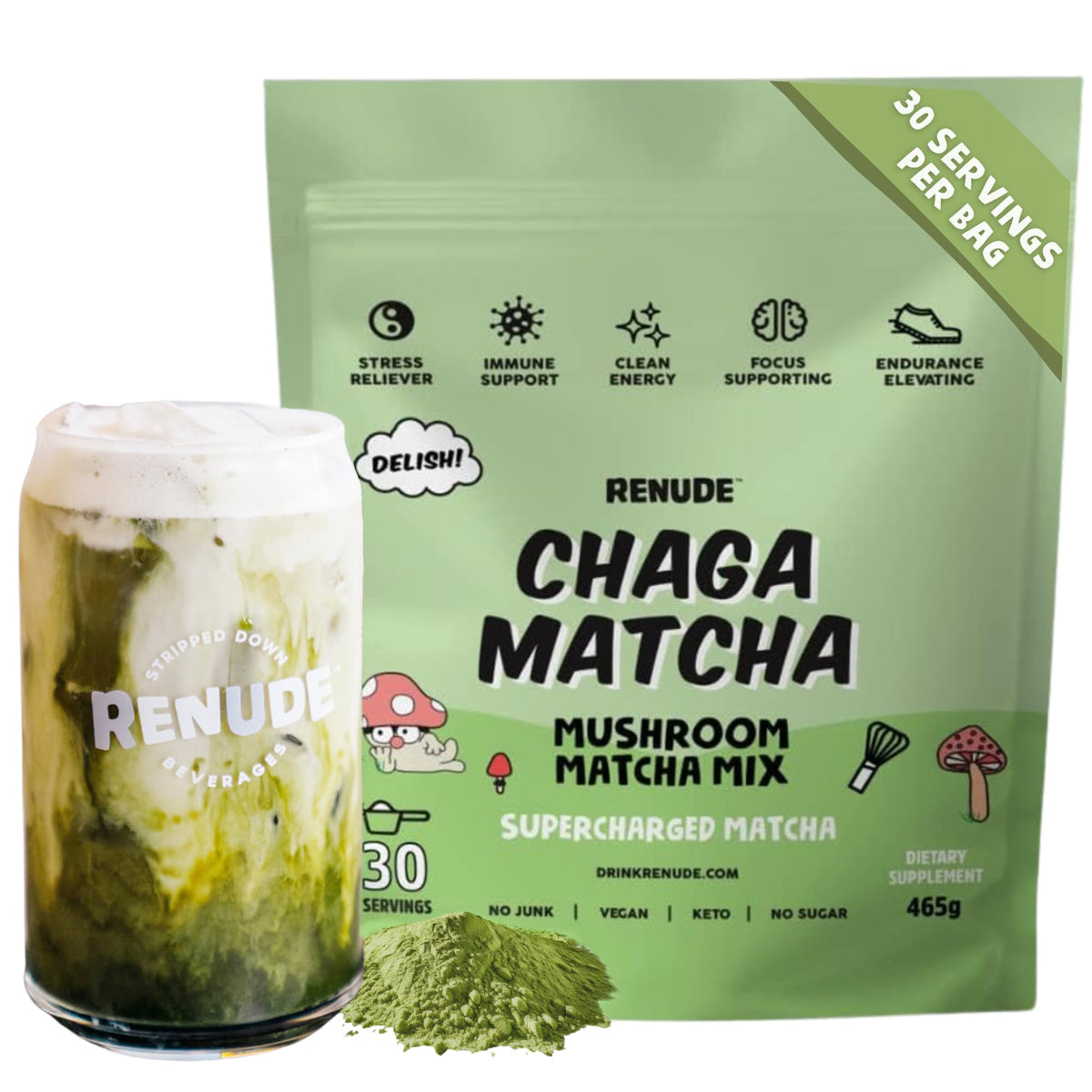 Renude frente del paquete mostrando diseño y raciones, práctico y premium