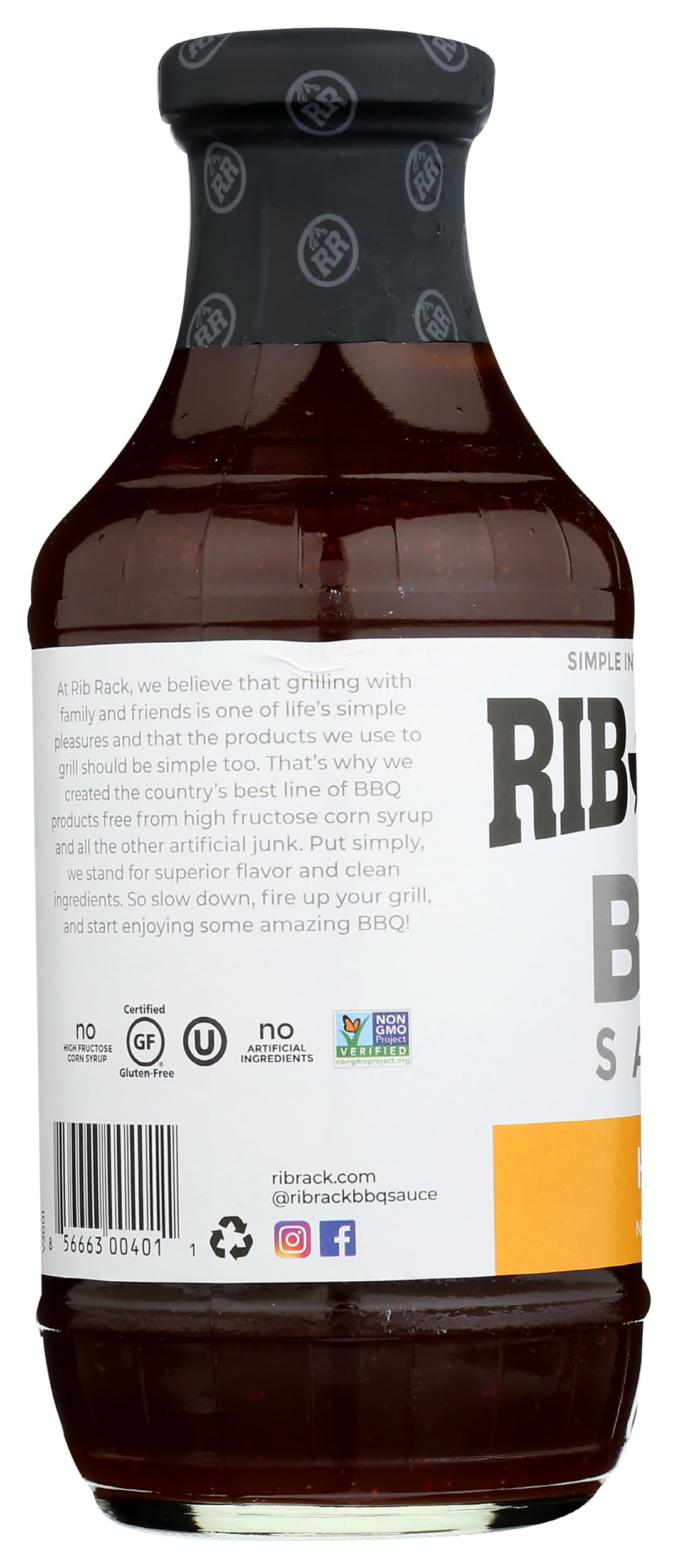 Rib Rack comparación de tamaño del frasco para valorar porciones