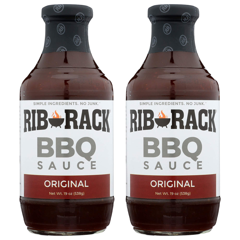 Rib Rack vista frontal de las dos botellas que muestra empaque y contenido práctico