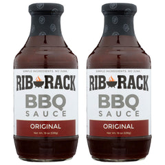 Rib Rack vista frontal de las dos botellas que muestra empaque y contenido práctico