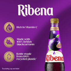 Ribena detalle de etiqueta con información nutricional y origen