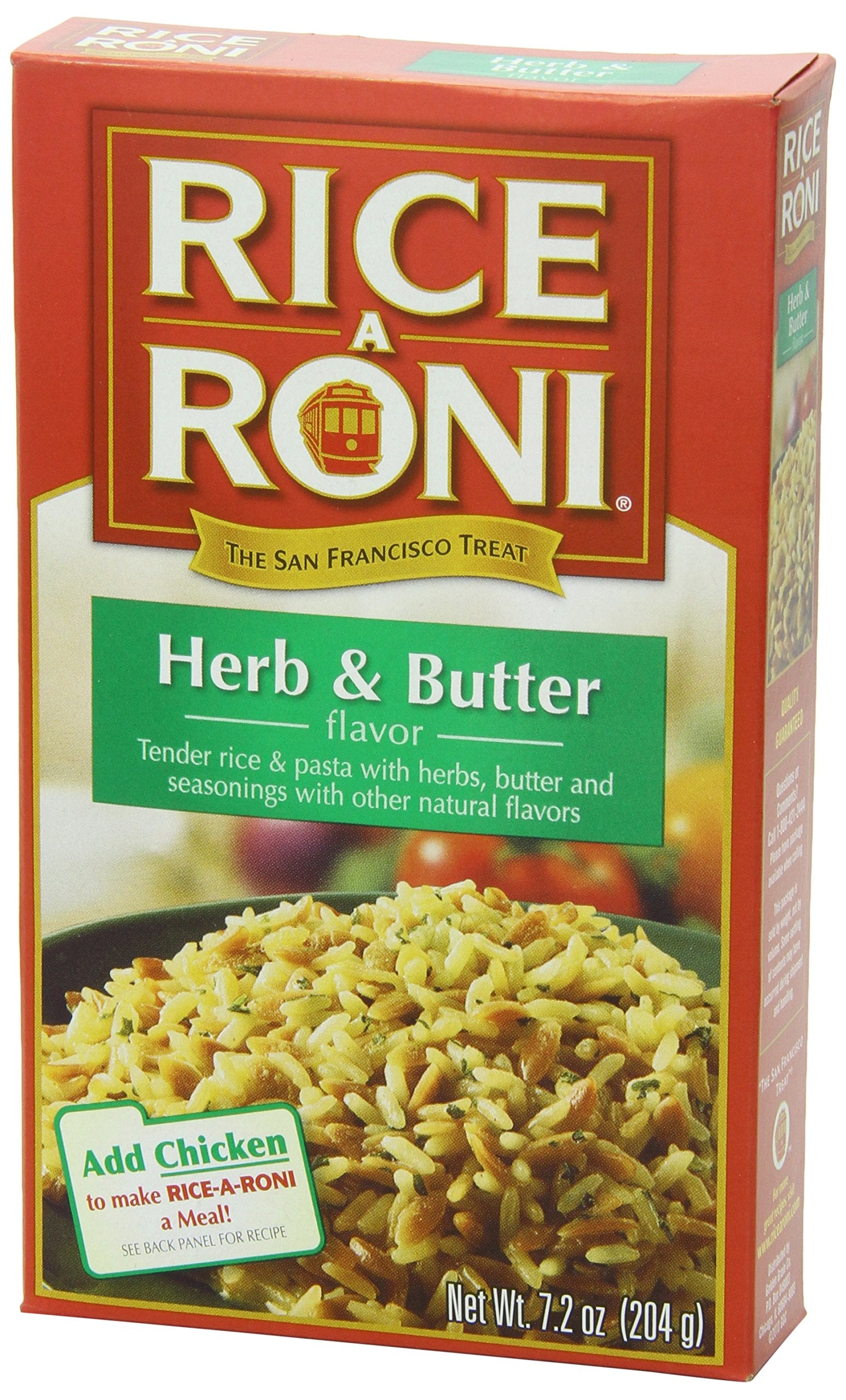Rice-A-Roni detalle de la etiqueta nutricional para planificación