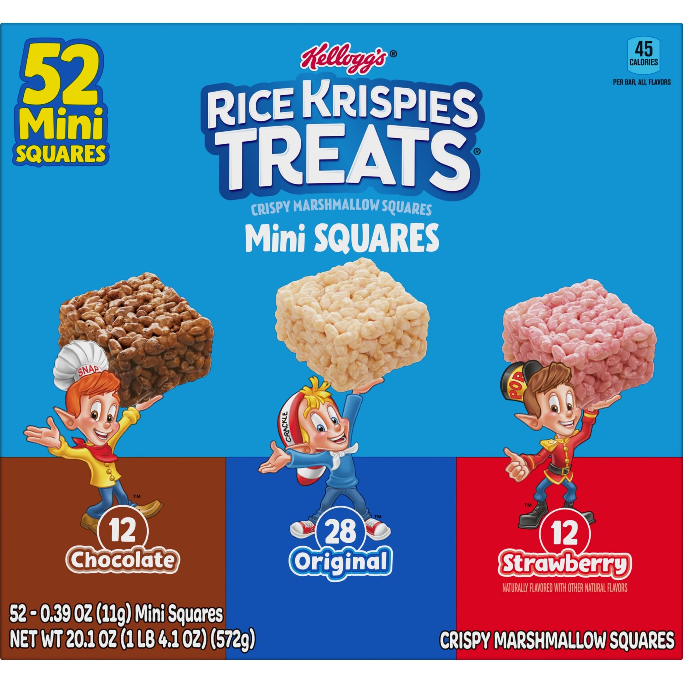 Rice Krispies Treats comparación de tamaño con monedero porción pequeña