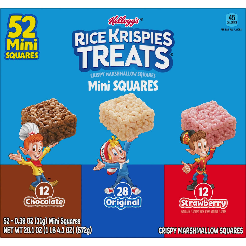 Rice Krispies Treats comparación de tamaño con monedero porción pequeña
