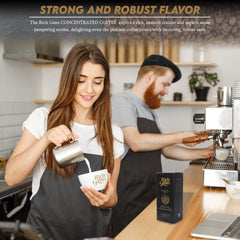 Rich Gano taza servida con vapor, muestra aroma intenso y sabor robusto