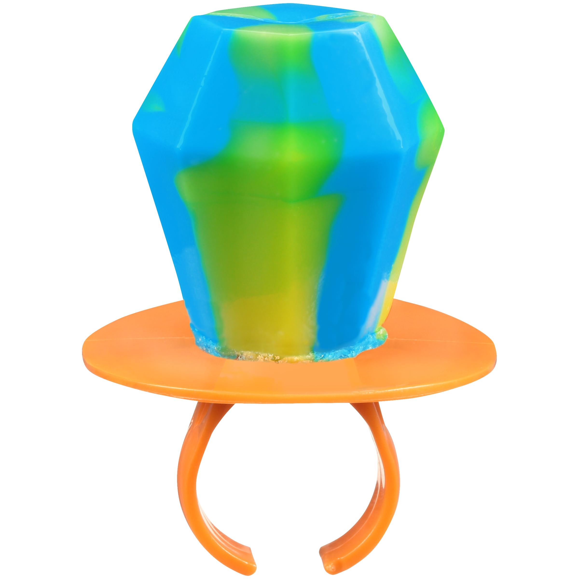 Ring Pop comparación de tamaño con una mano para visualizar 560 g y porciones