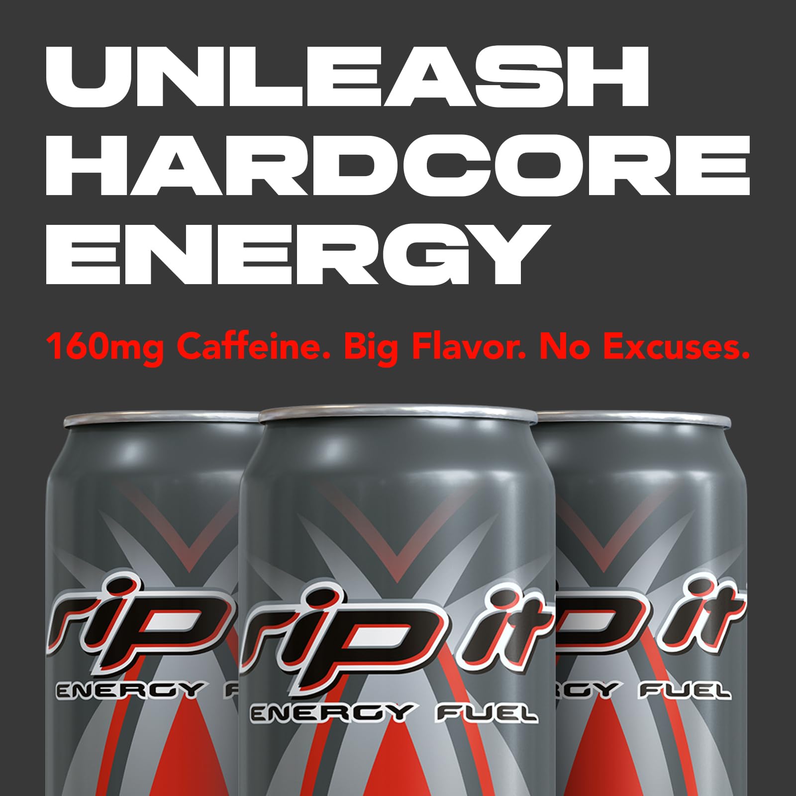 Rip It lata en mano para comparar tamaño y conveniencia de 16 oz