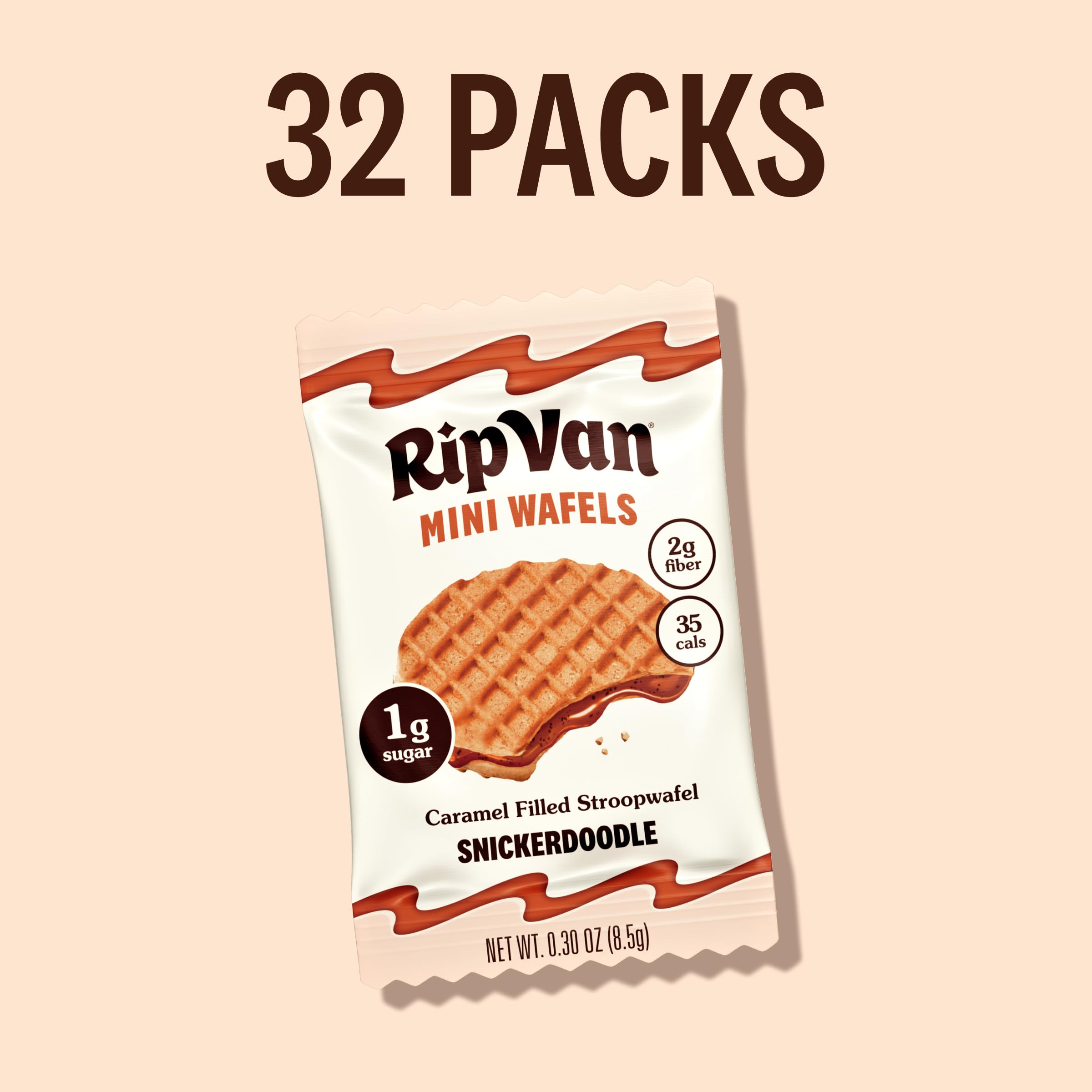 Rip Van caja abierta con 32 unidades empaques individuales para conservar frescura