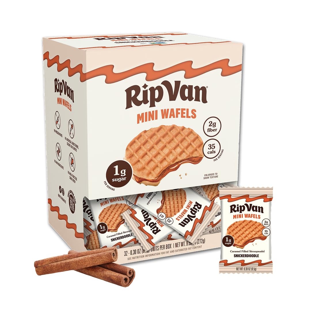 Rip Van empaque frontal mostrando 32 minis y beneficios keto