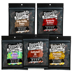 RIPPED JERKY frente del paquete mostrando diseño y sabor
