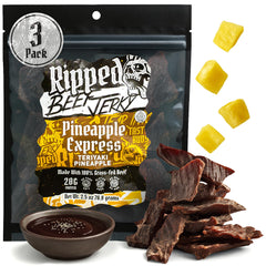 RIPPED JERKY empaque frontal sabor Piña mostrando diseño y ventaja proteica