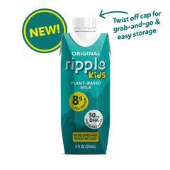 Ripple detalle de la textura de la leche vegetal, aspecto cremoso