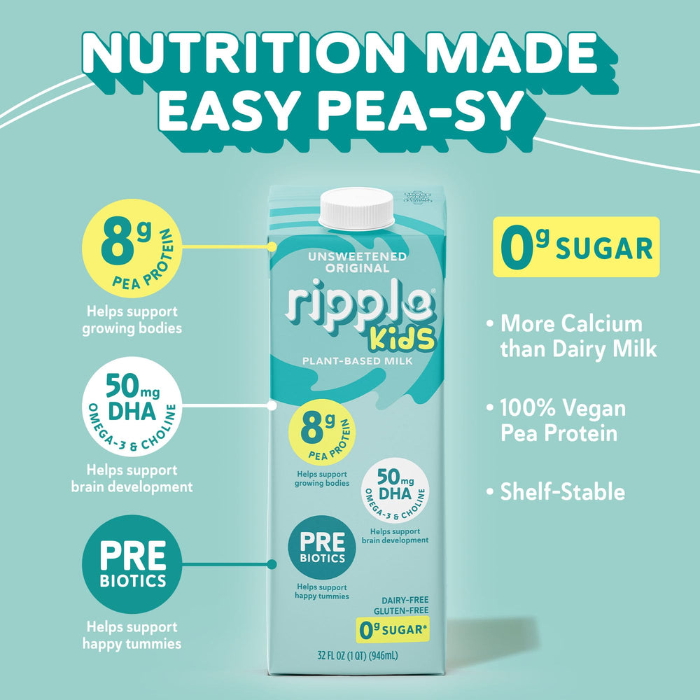 Ripple etiqueta con información de proteínas, calcio y vitaminas