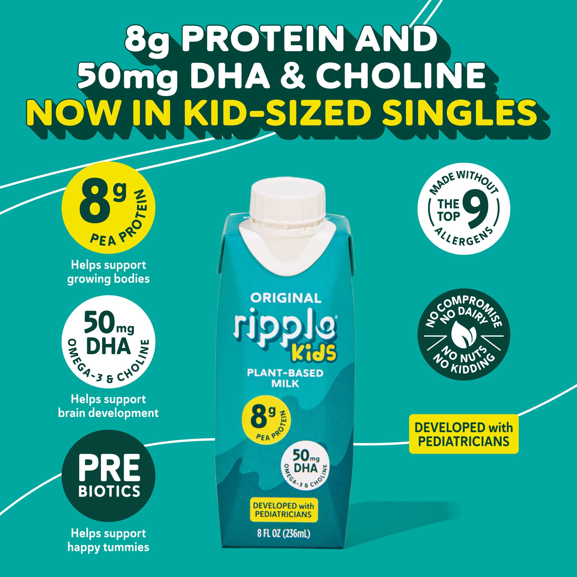 Ripple rótulo nutricional con información de proteína y DHA