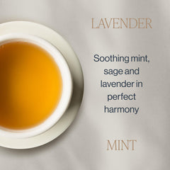 Rishi Tea taza con infusión mostrando color y aroma fresco de lavanda menta