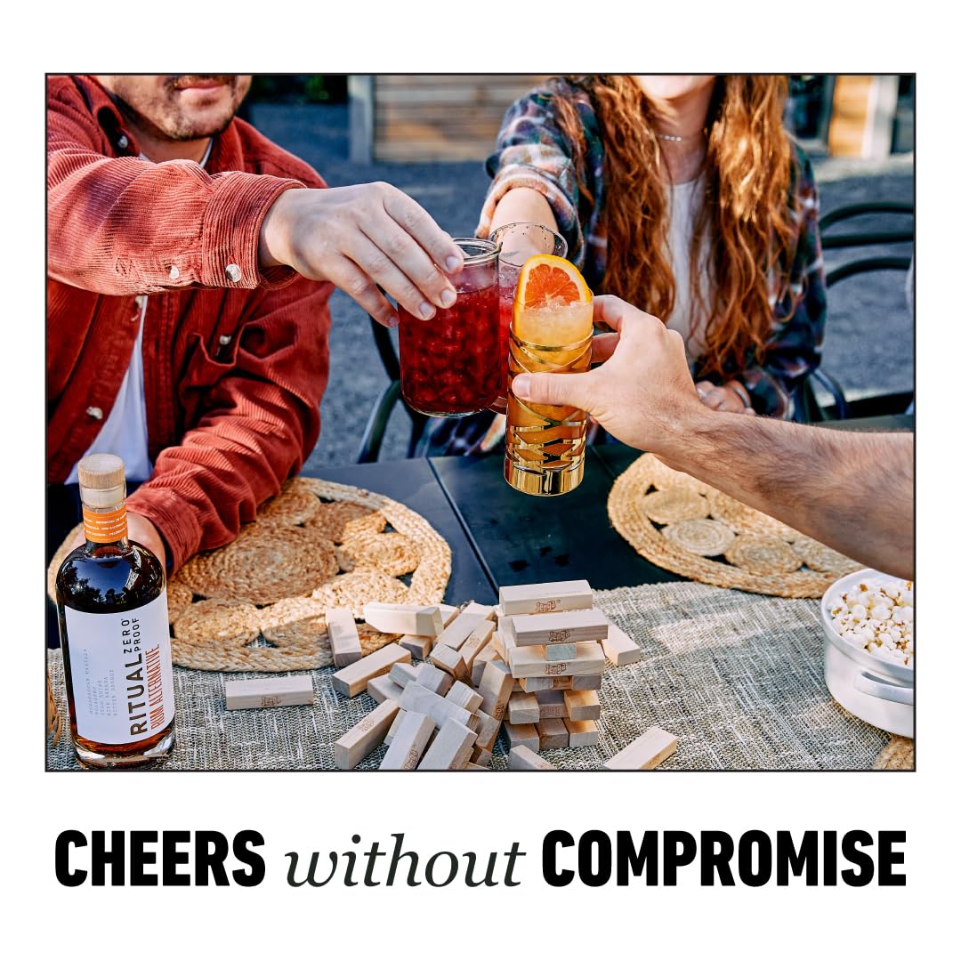 Ritual Zero-Proof en barra estilo lifestyle, muestra alternativa para consumidores conscientes