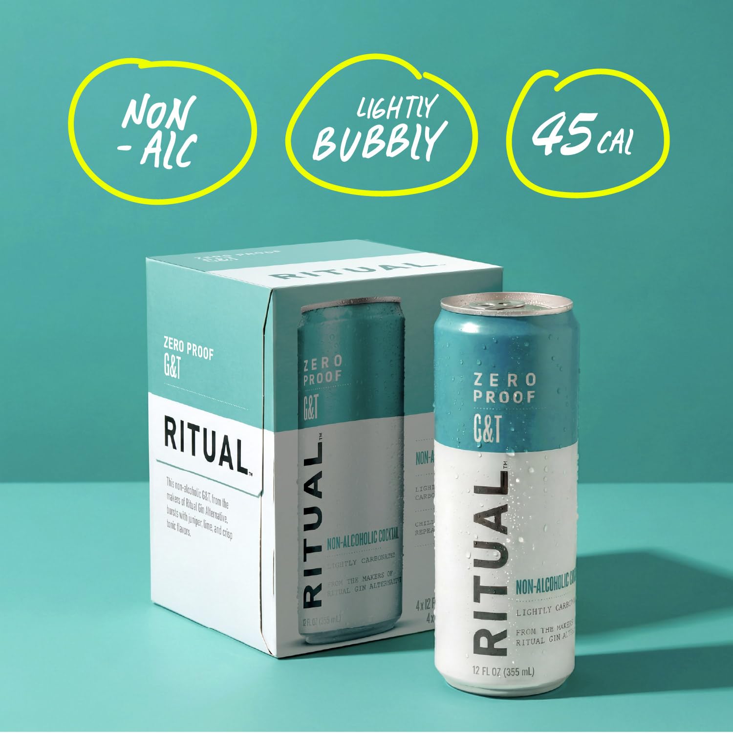 Ritual Zero-Proof detalle de la espuma y carbonatación refrescante