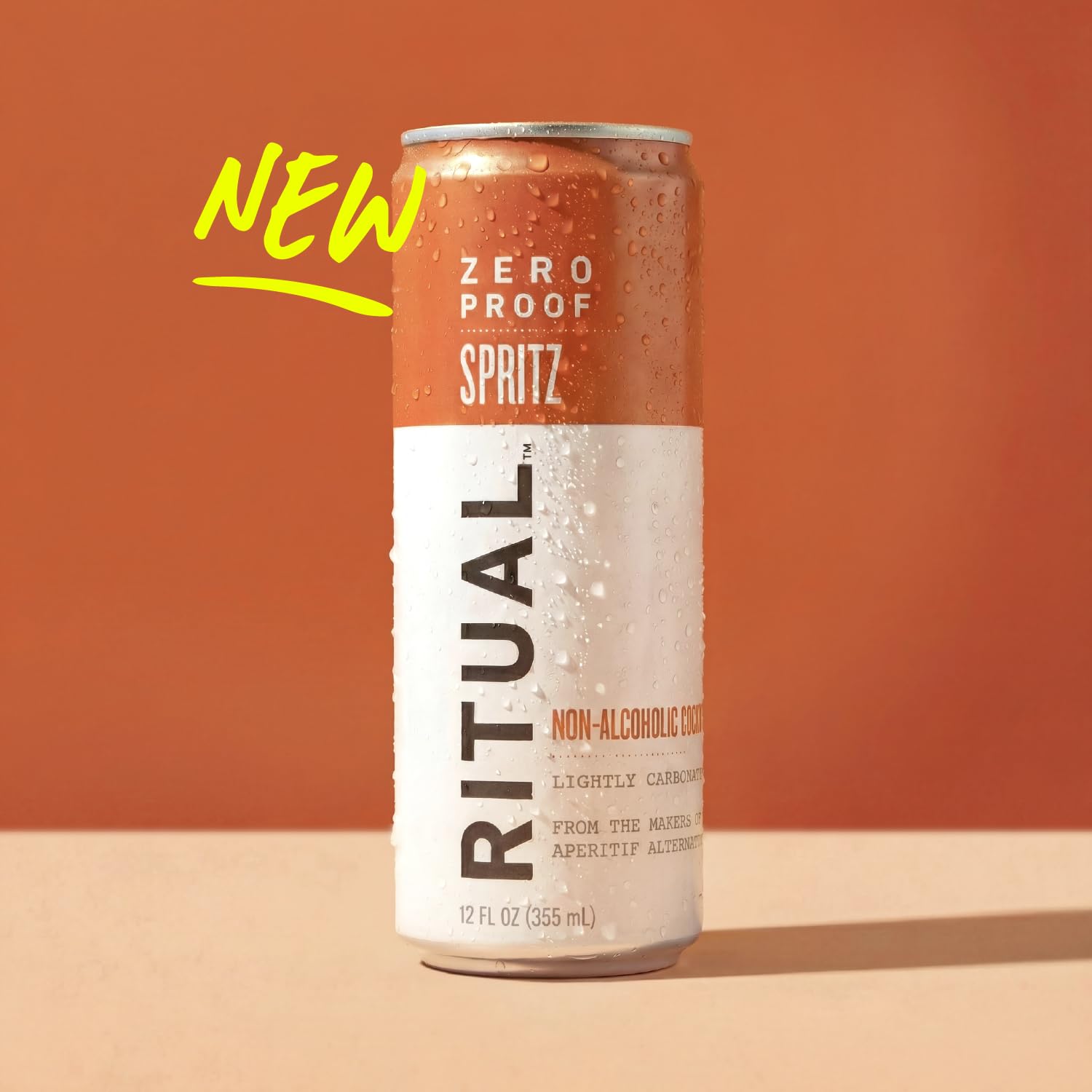Ritual Zero-Proof etiqueta en close-up mostrando ingredientes naturales