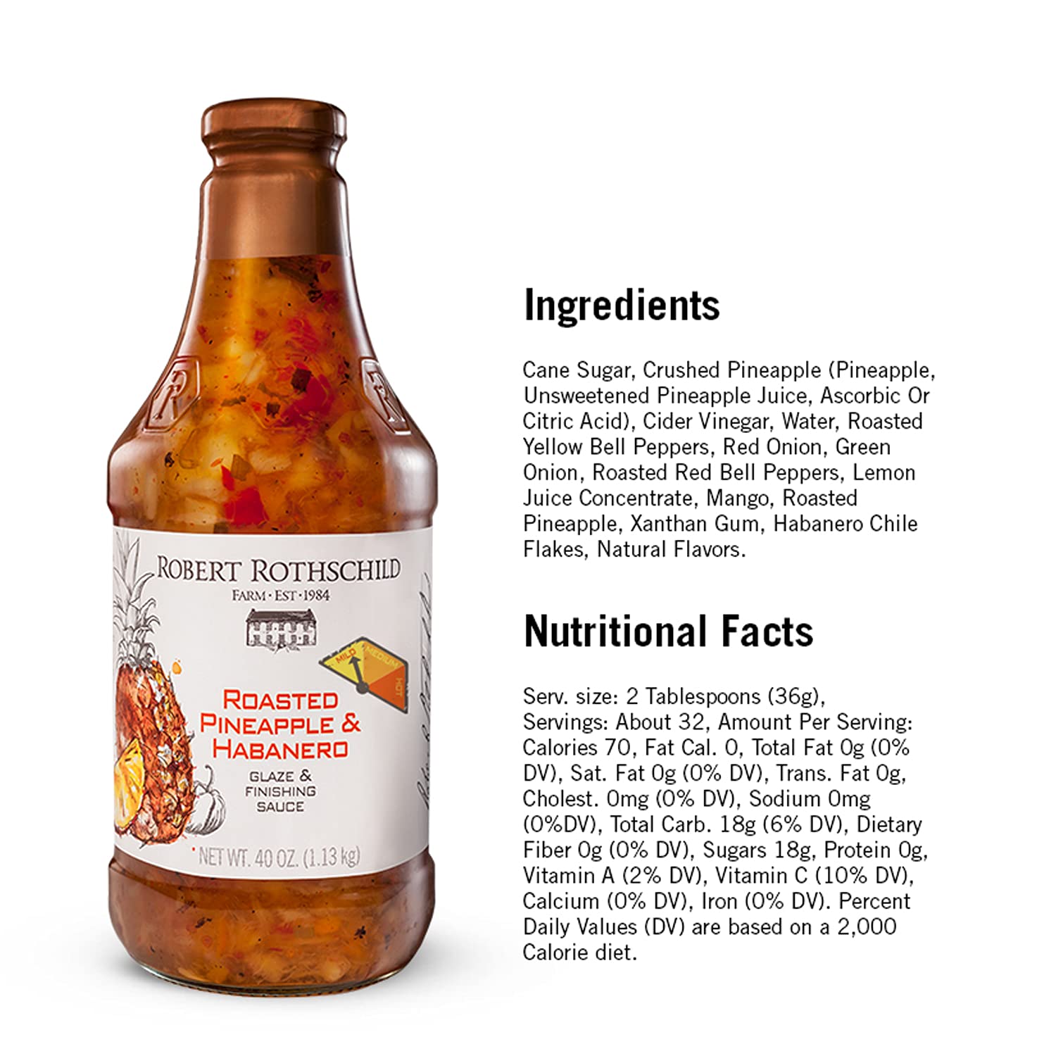 Robert Rothschild Farm detalle de etiqueta y lista de ingredientes confiables