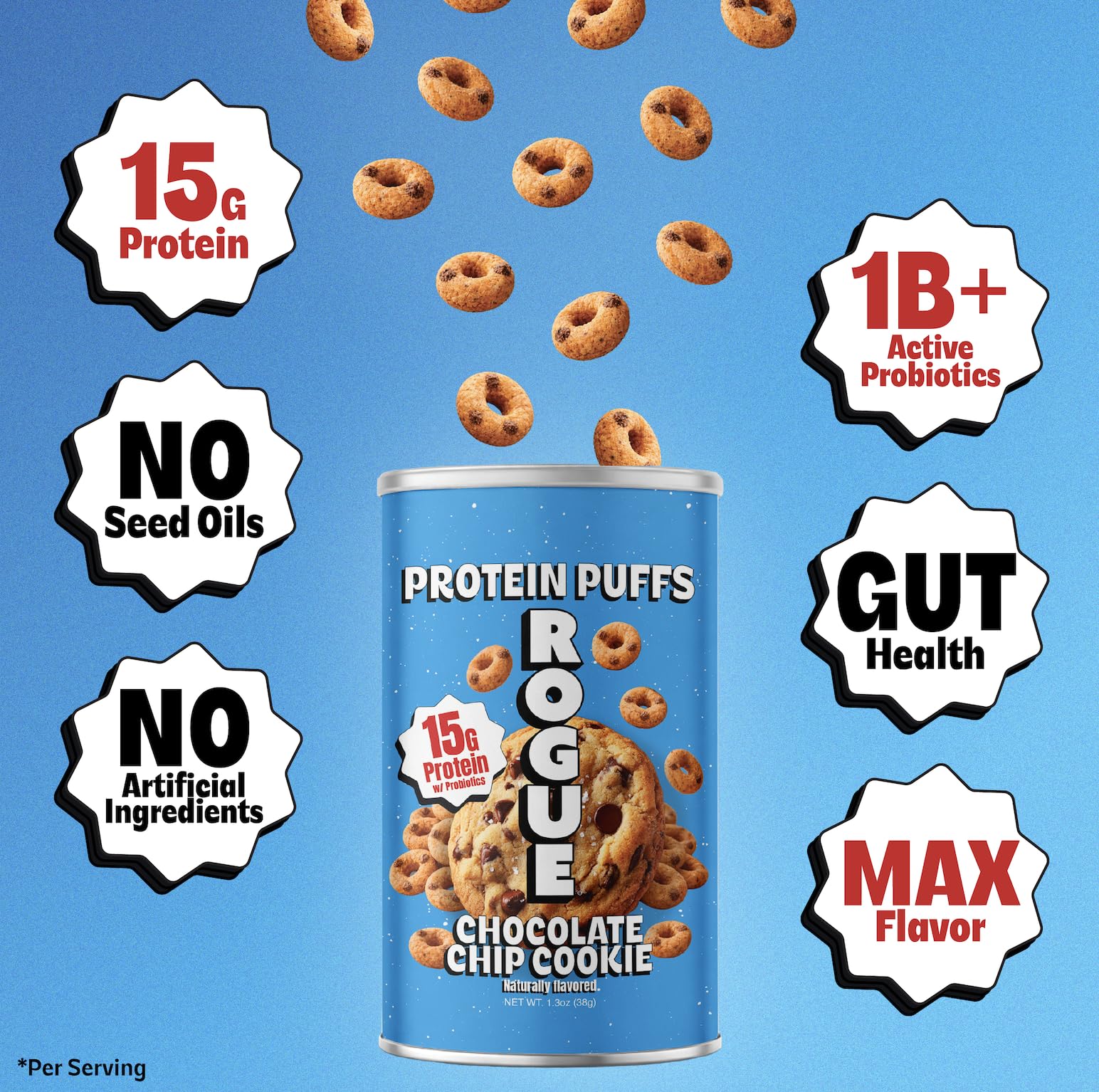 Rogue Snacks paquete en mano listo para llevar y consumir
