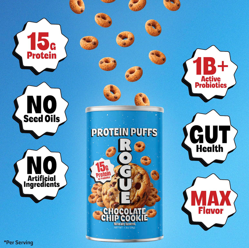 Rogue Snacks paquete en mano listo para llevar y consumir