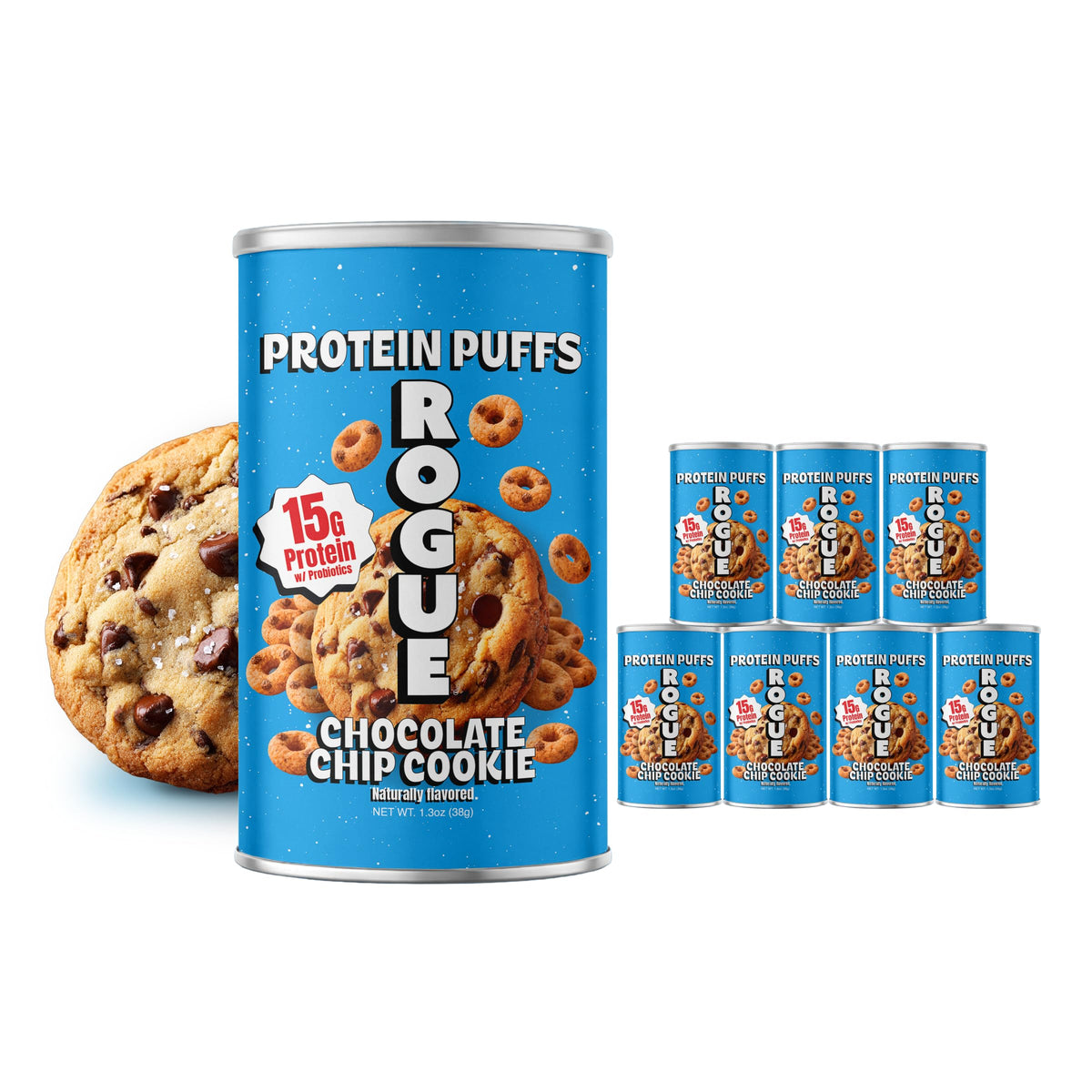 Rogue Snacks empaque frontal mostrando sabor y conveniencia