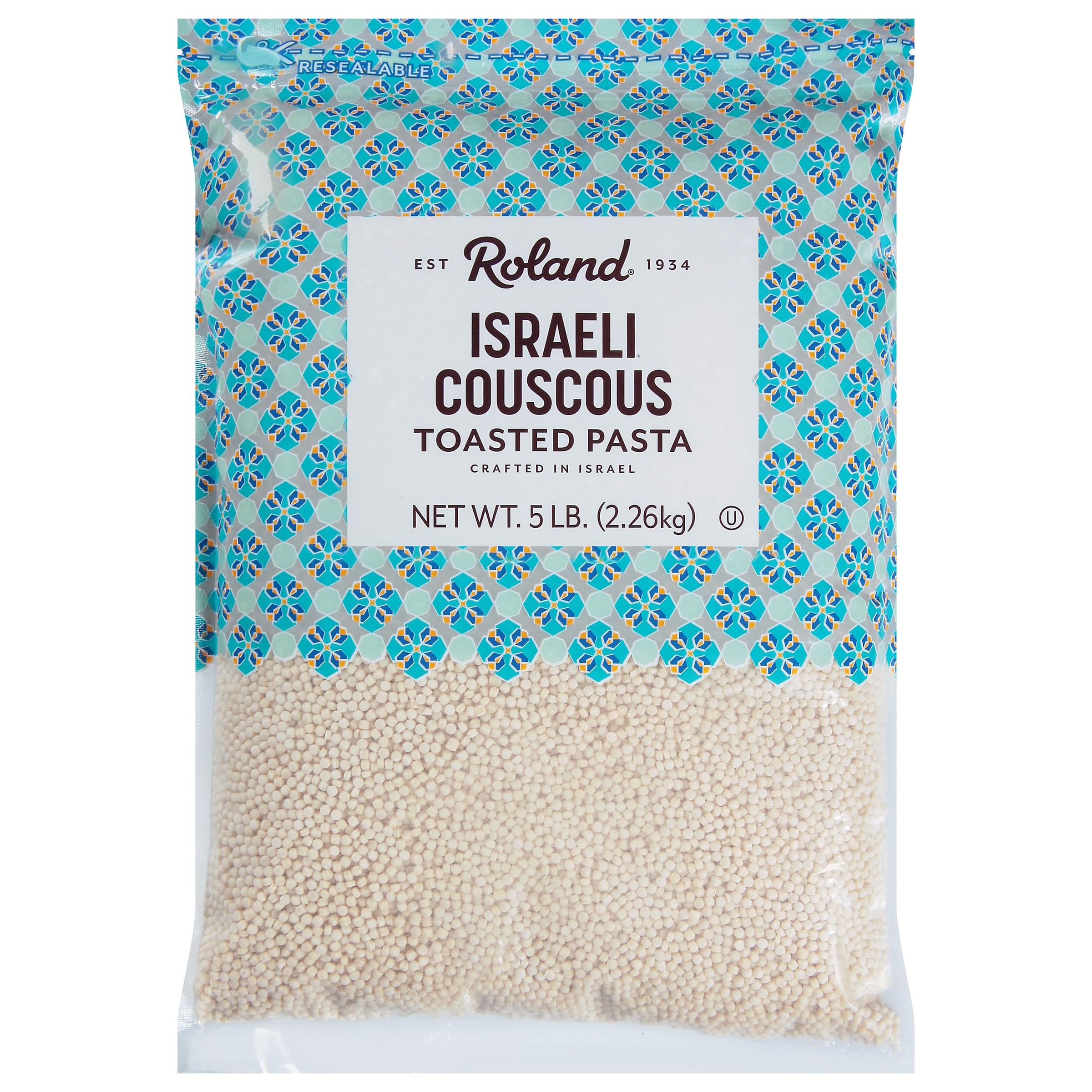 Roland Foods empaque frontal del couscous mostrando tamaño y marca