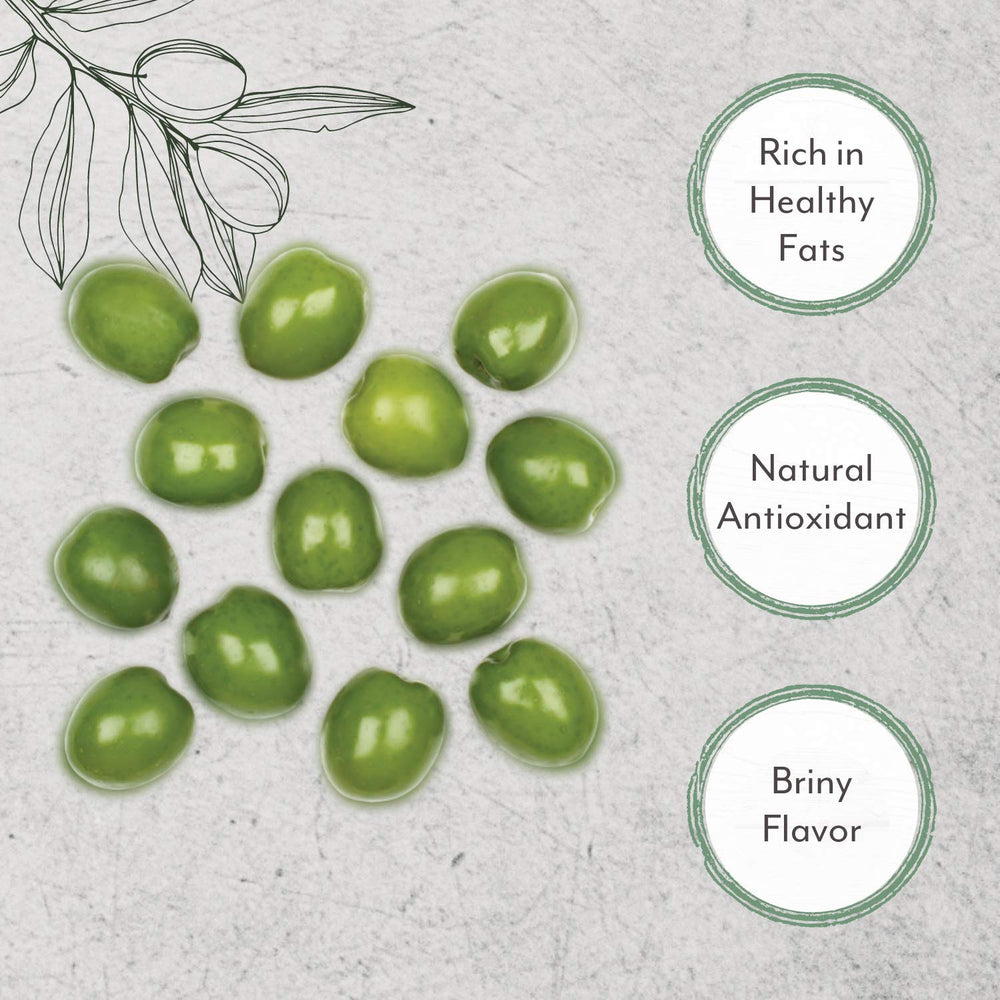 Roland Foods bowl con aceitunas Castelvetrano listas para servir, ideal para aperitivos