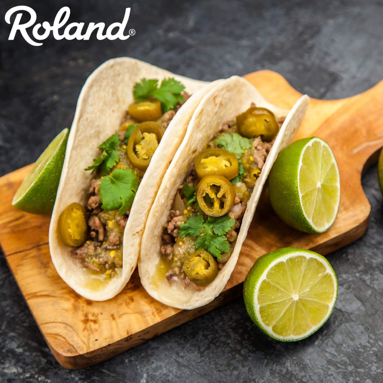 Roland Foods etiqueta del producto con información de importación