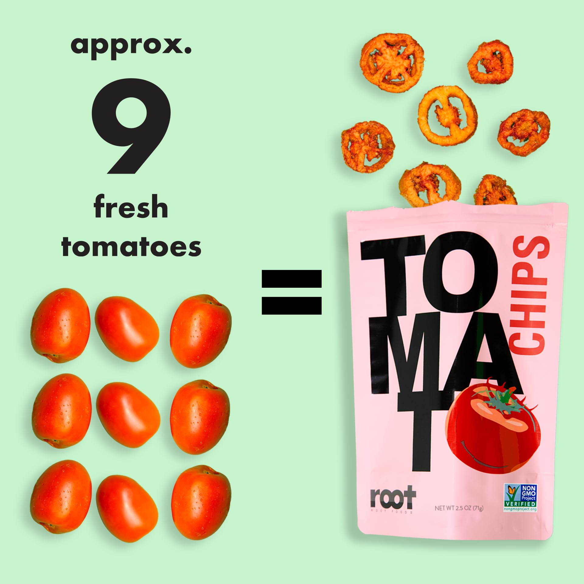 Root etiqueta con ingredientes y sellos non-GMO y kosher