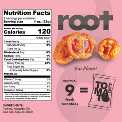 Root detalle de textura crujiente de una lámina de tomate