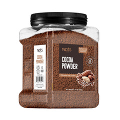 Roots Circle frasco frontal mostrando cacao en polvo, conserva sabor intenso