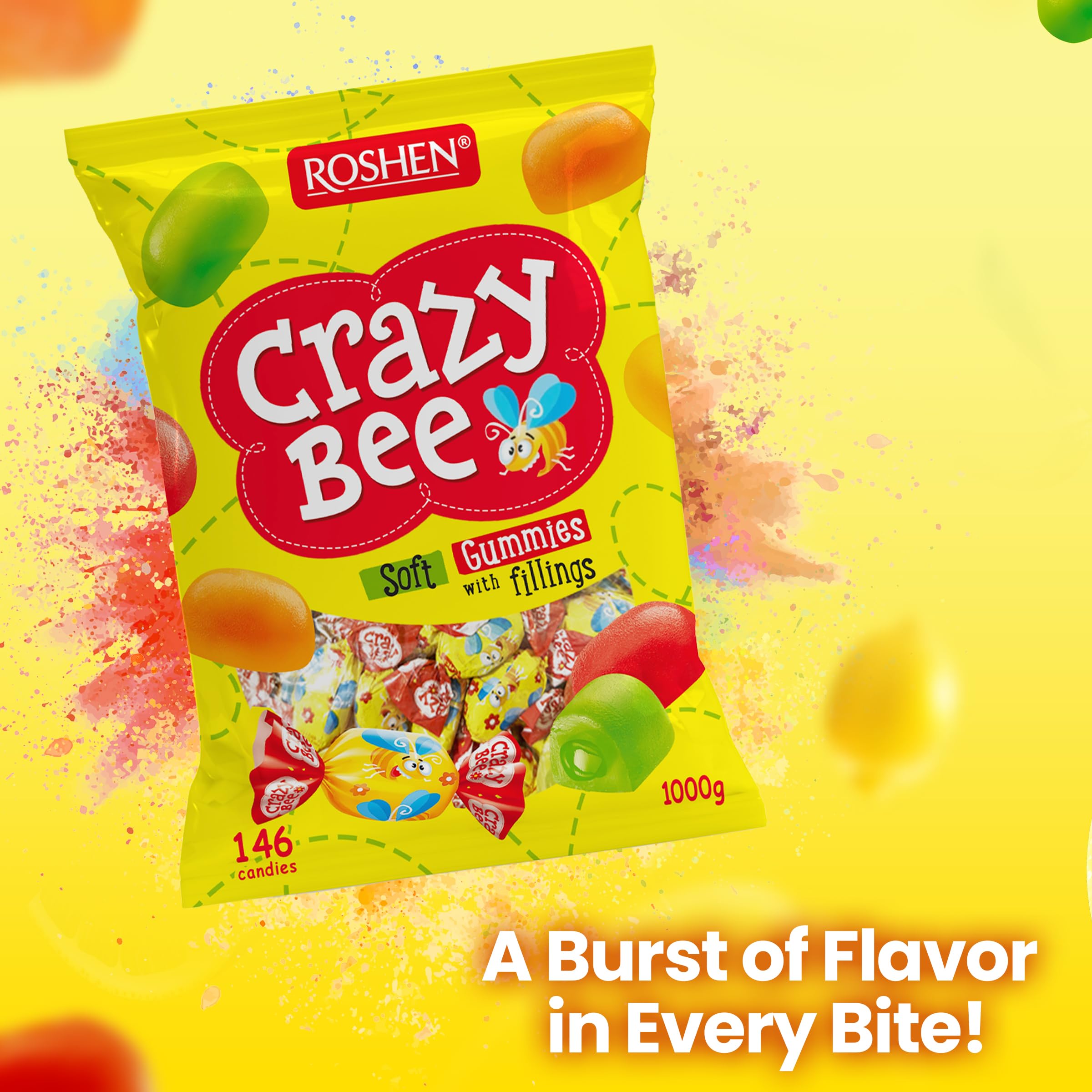 Roshen Crazy Bee en ambiente de fiesta mostrando uso para eventos