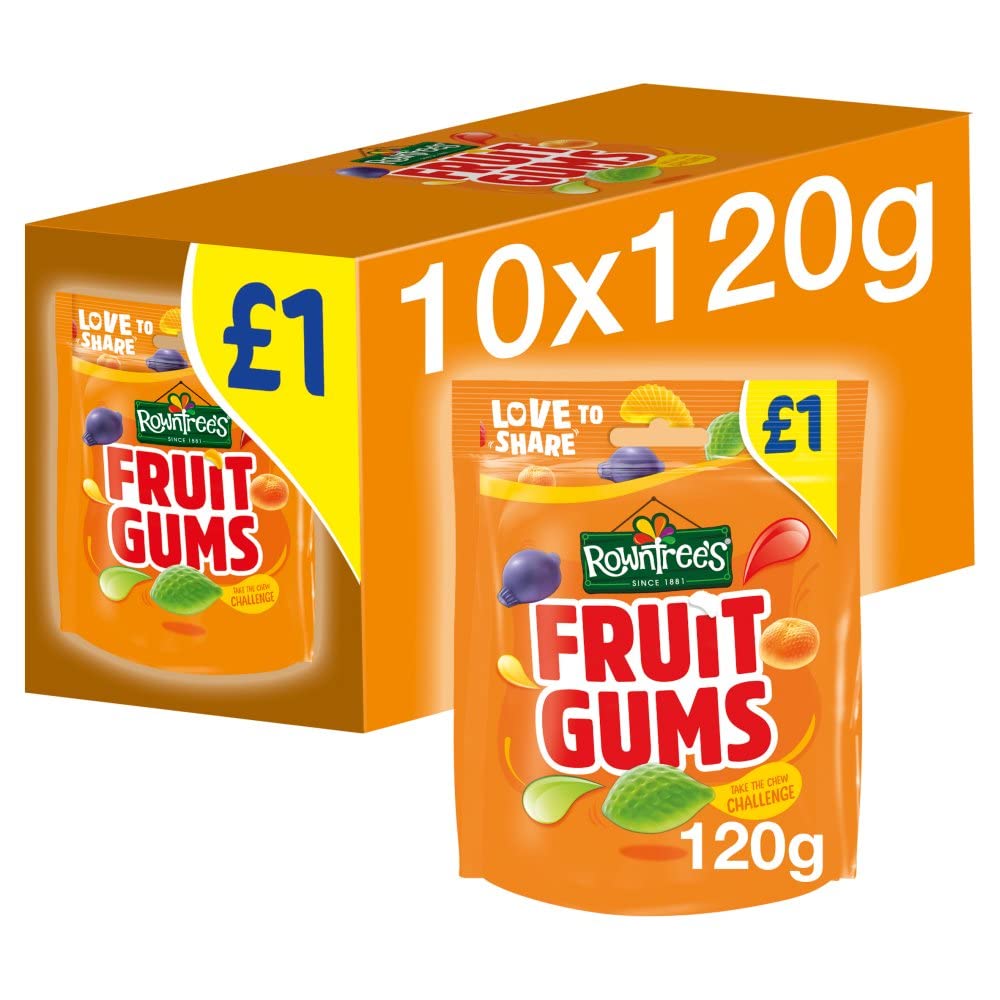 Rowntree's primer plano de textura masticable que promete sabor duradero