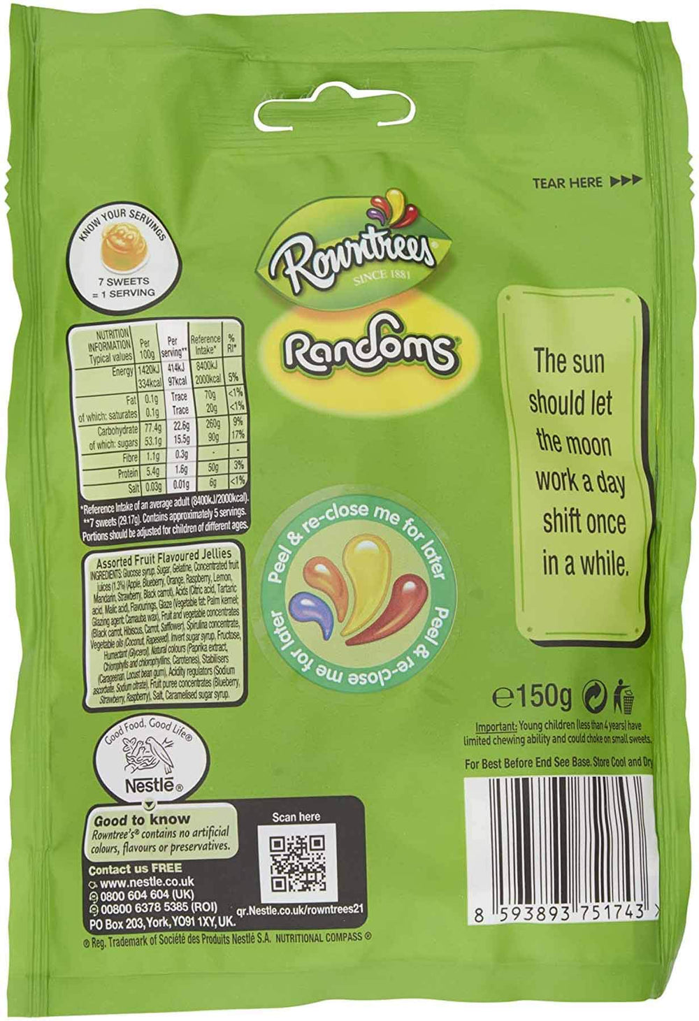 Rowntree's primer plano de formas y texturas variadas que invita a probar