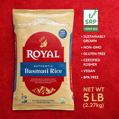 Royal arroz basmati cocinado en plato listo para servir y disfrutar