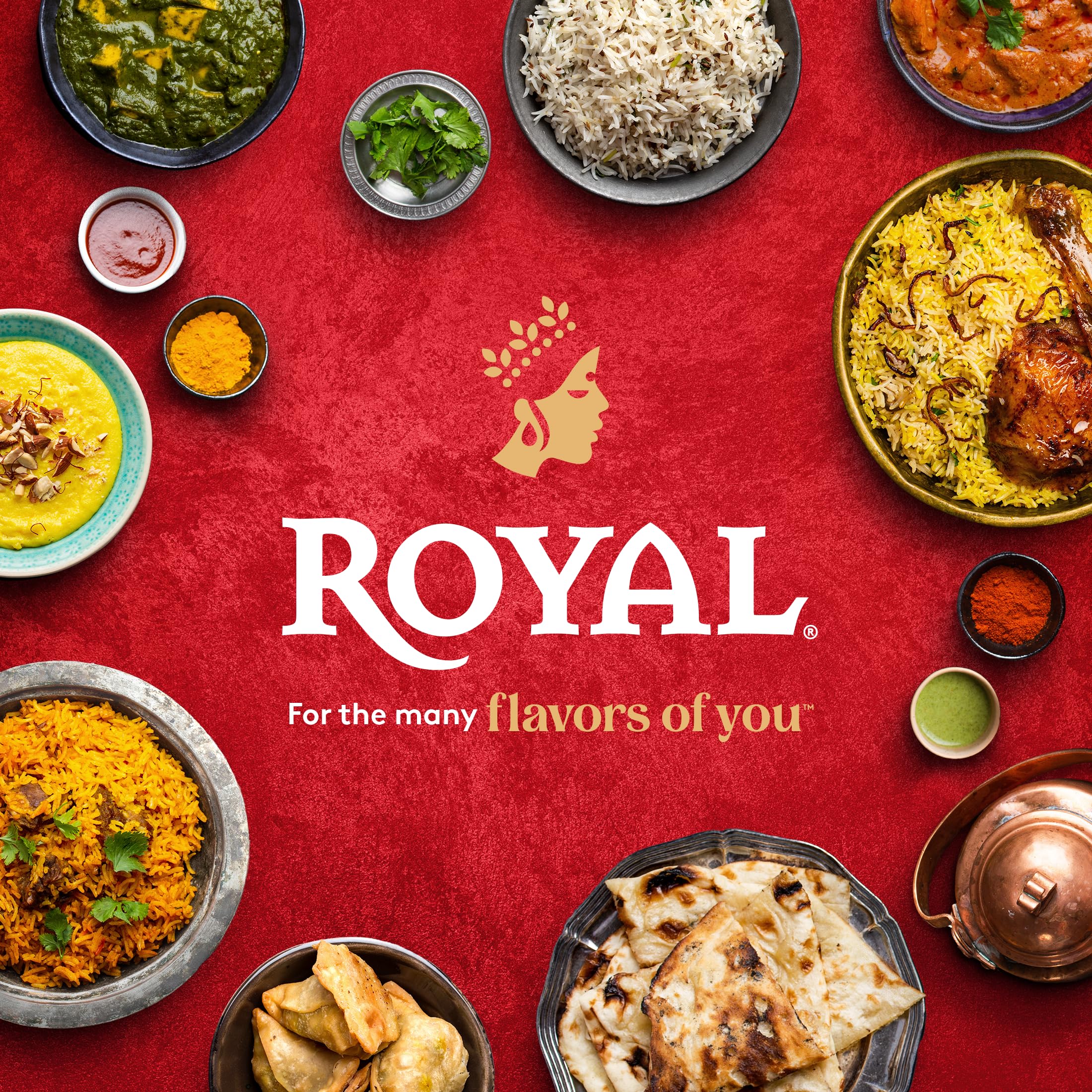 Royal ingredientes en contexto mostrando arroz con especias y verduras