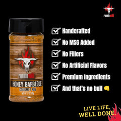 RunninWild rub aplicado sobre cerdo asado con corteza caramelizada