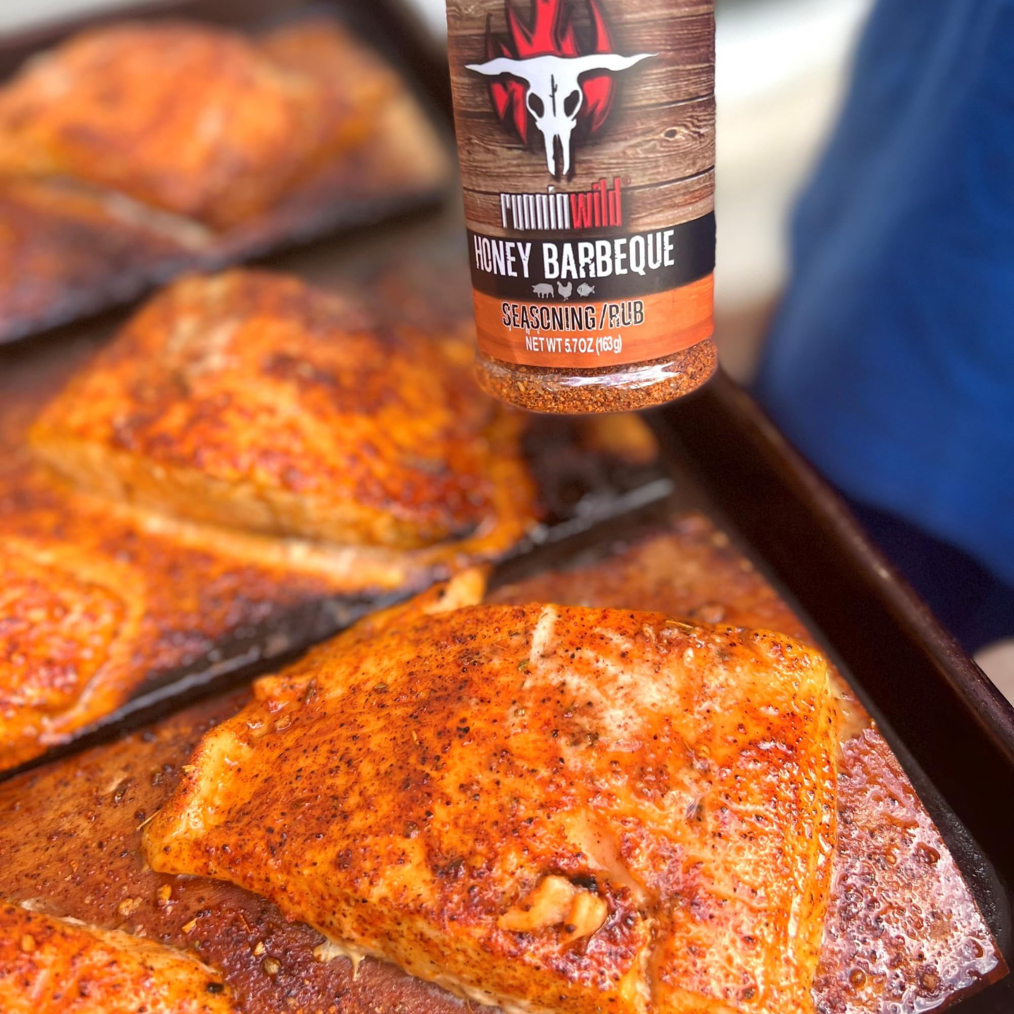 RunninWild salmón a la parrilla glaseado con el adobo dulce
