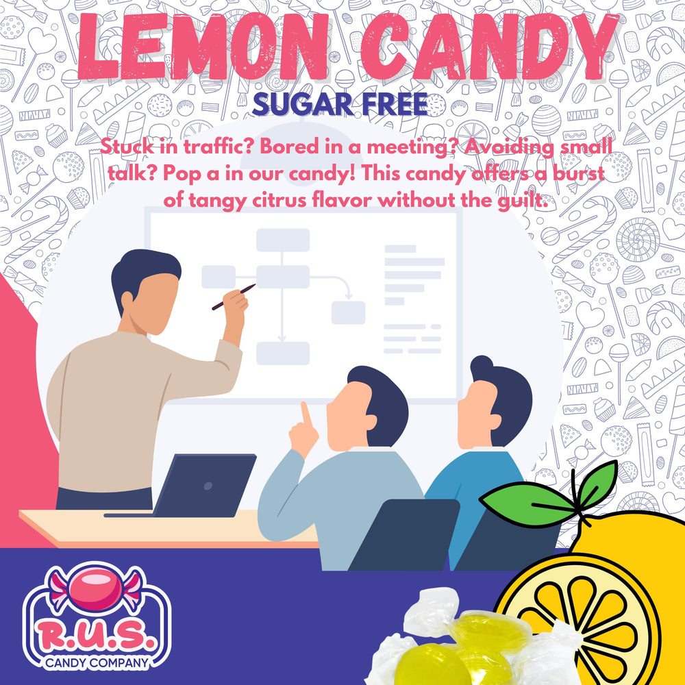 R.U.S. Candy caramelo en mano para comparar tamaño y porción práctica
