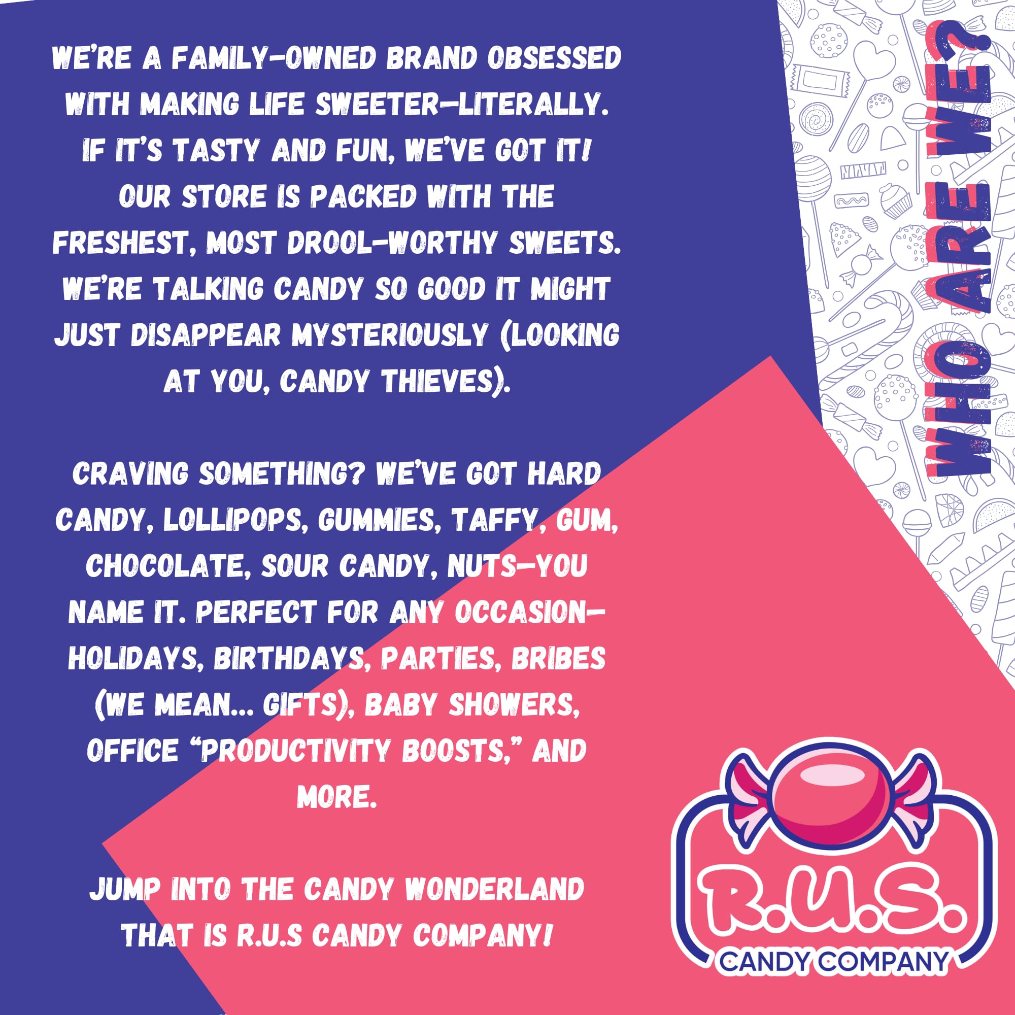 R.U.S. Candy escena de oficina con caramelos para compartir y animar espacios